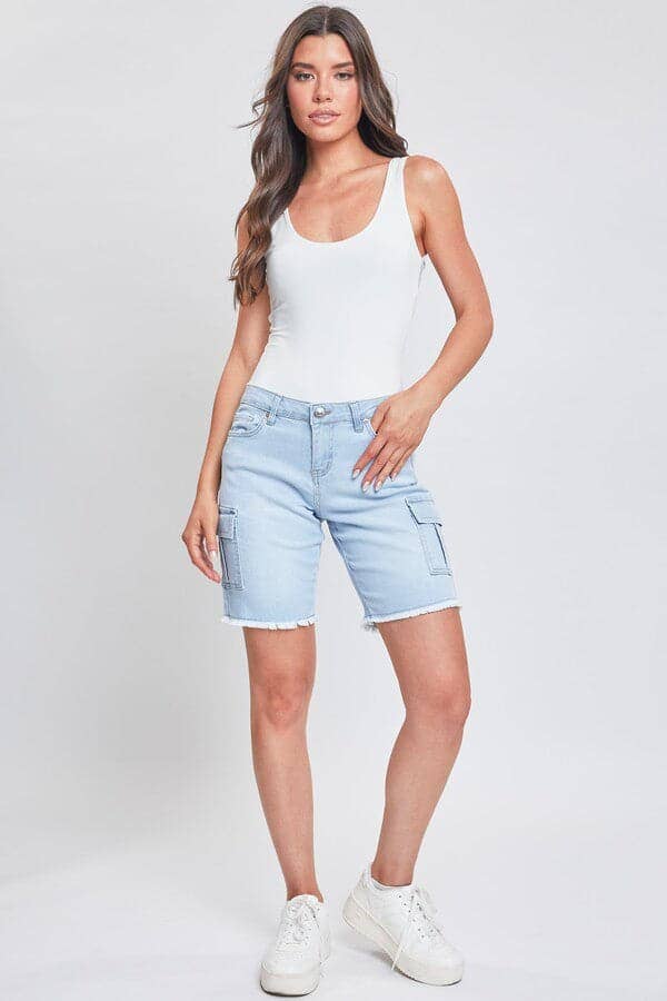 Cargo Bermuda With Frayed Hem