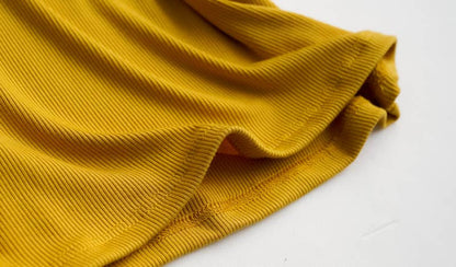 Rib Soft tank top w built in bra: Mustard