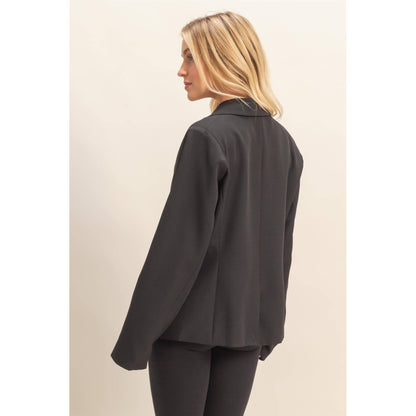Single Button Blazer: BLACK
