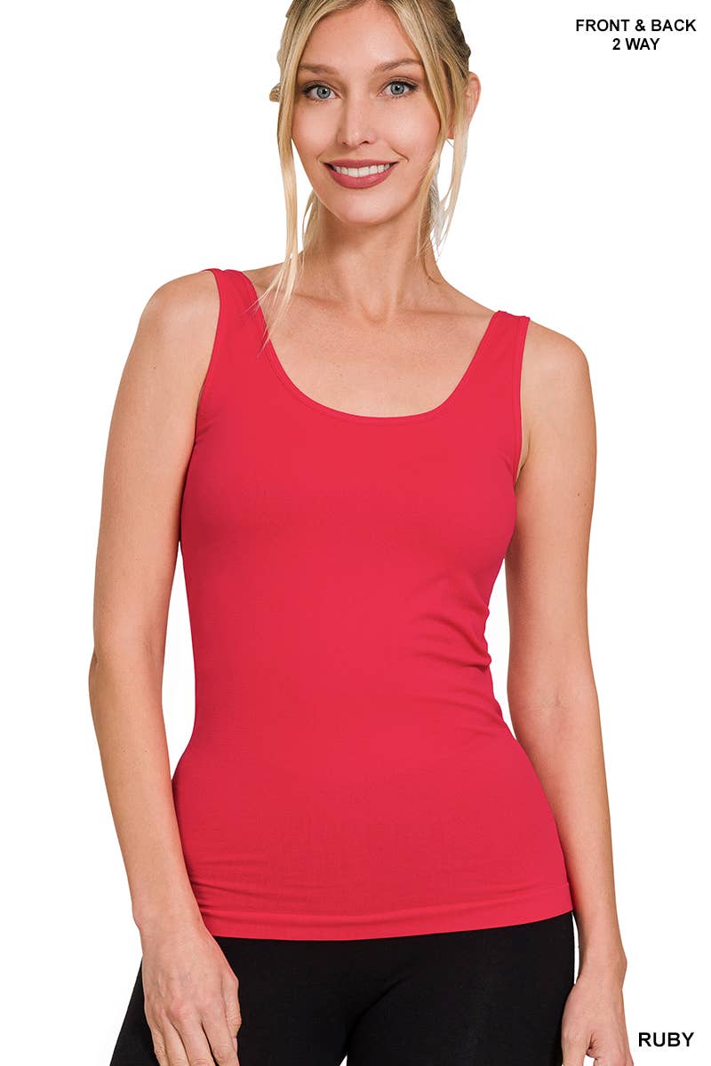 V-neck/U-neck Seamless Tank: RED