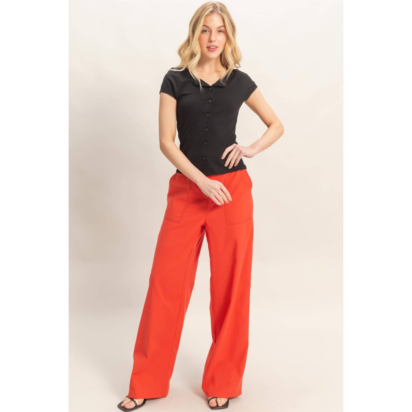 Wide Leg Pants With Pockets: TOMATO
