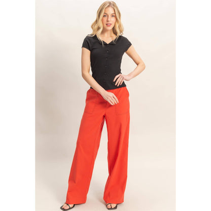 Wide Leg Pants With Pockets: TOMATO
