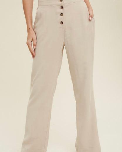Button-Up Detail with Pockets Pant