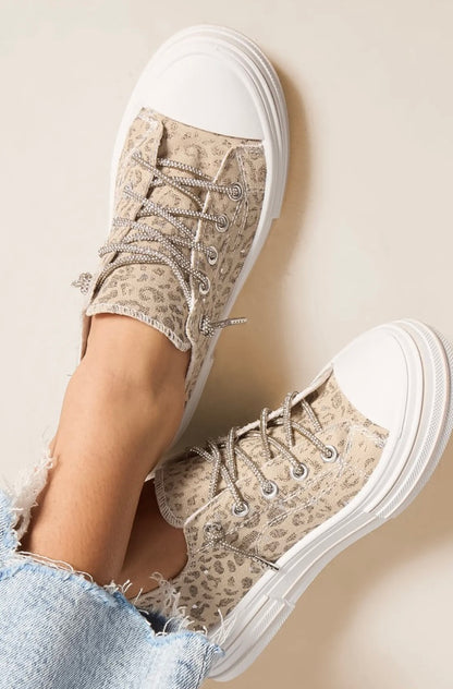 Aman Leopard Sneaker-Natural