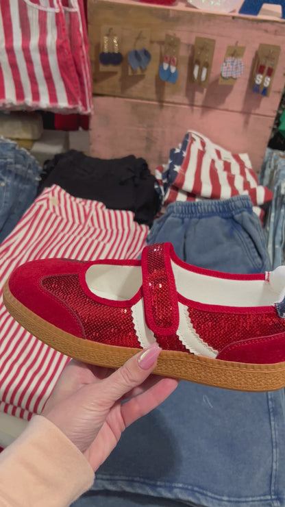 Stars And Stripes Red Sequin Mary Jane