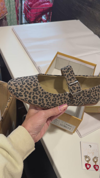 Samantha Leopard Suede Flats